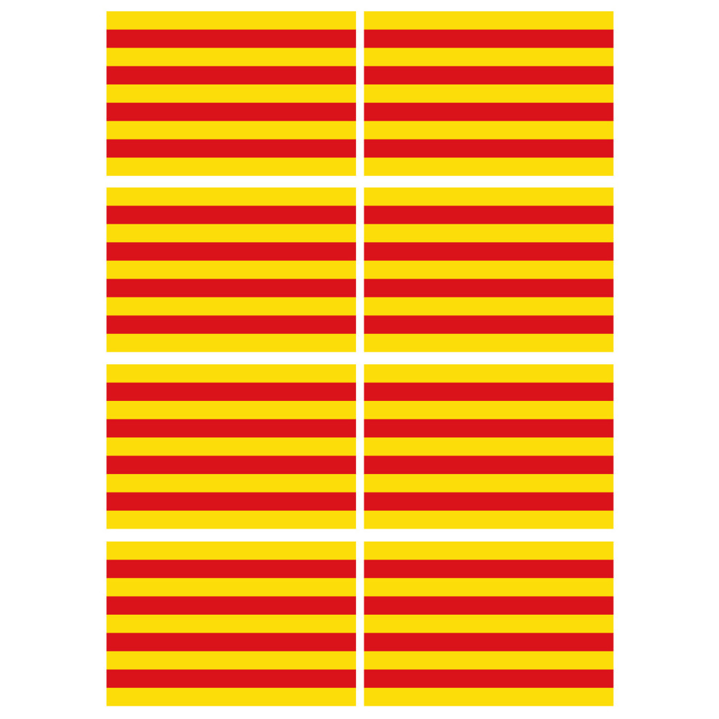 Drapeau Catalan - 8fois 9.5x6.3cm - Sticker/autocollant