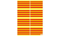 Drapeau Catalan - 8fois 9.5x6.3cm - Sticker/autocollant