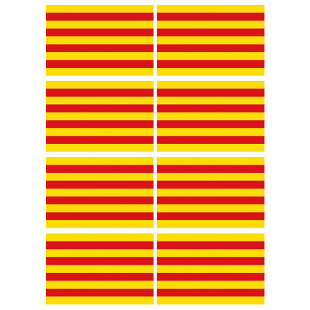 Drapeau Catalan - 8fois 9.5x6.3cm - Sticker/autocollant