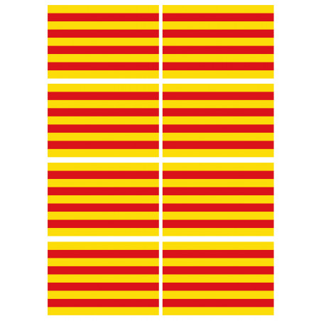 Drapeau Catalan - 8fois 9.5x6.3cm - Sticker/autocollant