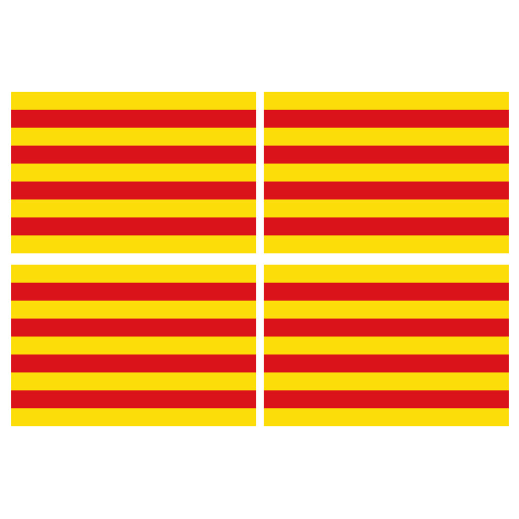 Drapeau Catalan - 4fois 9.5x6.3cm - Sticker/autocollant