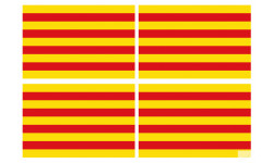 Drapeau Catalan - 4fois 9.5x6.3cm - Sticker/autocollant
