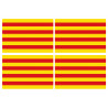 Drapeau Catalan - 4fois 9.5x6.3cm - Sticker/autocollant