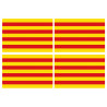 Drapeau Catalan - 4fois 9.5x6.3cm - Sticker/autocollant