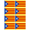 Drapeau Catalan étoilé - 8fois 9.5x6.3cm - Sticker/autocollant