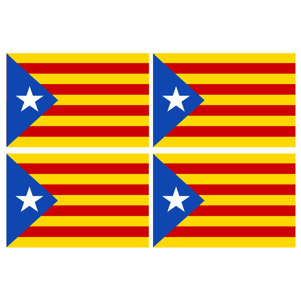Drapeau Catalan étoilé - 4fois 9.5x6.3cm - Sticker/autocollant
