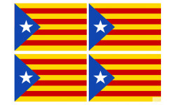 Drapeau Catalan étoilé - 4fois 9.5x6.3cm - Sticker/autocollant