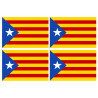 Drapeau Catalan étoilé - 4fois 9.5x6.3cm - Sticker/autocollant