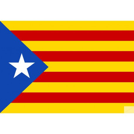 Drapeau Catalan étoilé (19.5x13cm) - Sticker/autocollant