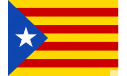 Drapeau Catalan étoilé (5x3.3cm) - Sticker/autocollant