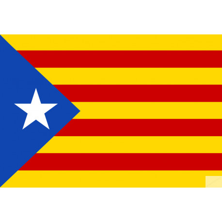 Drapeau Catalan étoilé (5x3.3cm) - Sticker/autocollant