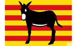 Drapeau âne Catalan (15x10cm) - Sticker/autocollant