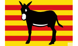 Drapeau âne Catalan (10x7cm) - Sticker/autocollant