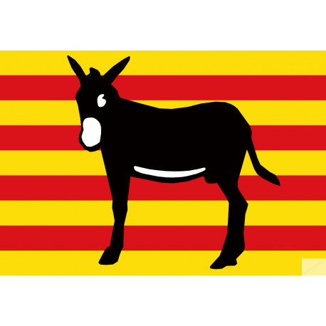 Drapeau âne Catalan (10x7cm) - Sticker/autocollant