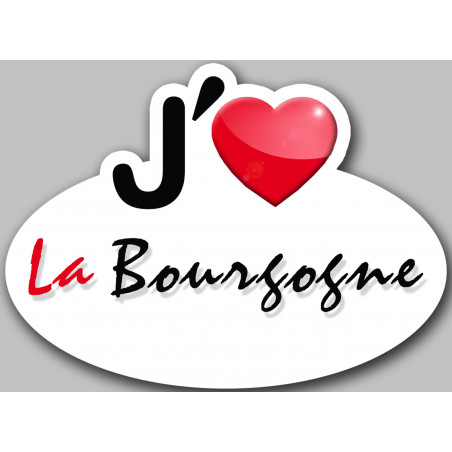 j'aime la Bourgogne (15x11cm) - Sticker/autocollant