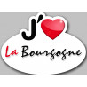 j'aime la Bourgogne (15x11cm) - Sticker/autocollant