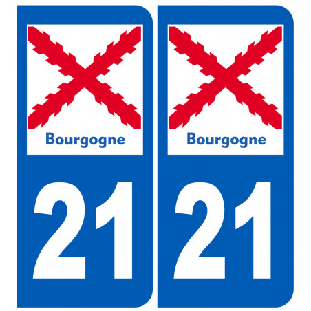 immatriculation 21 Bourgogne - Sticker/autocollant