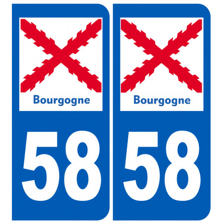 immatriculation 58 Bourgogne - Sticker/autocollant