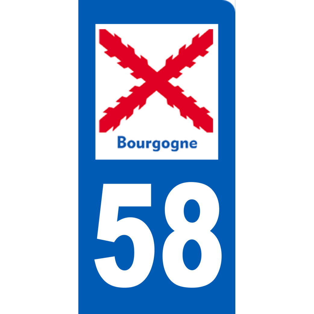 immatriculation motard 58 Bourgogne - Sticker/autocollant