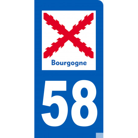 immatriculation motard 58 Bourgogne - Sticker/autocollant