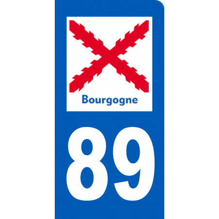 immatriculation motard 89 Bourgogne - Sticker/autocollant