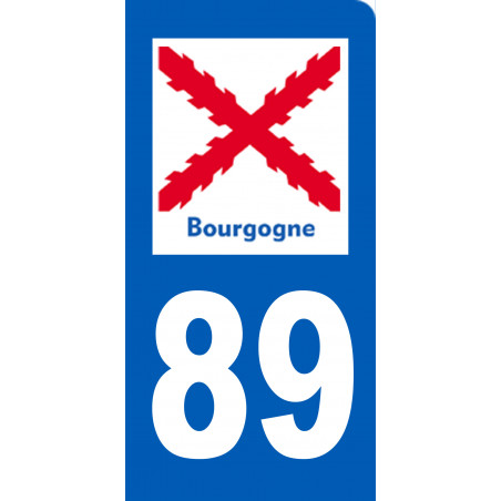 immatriculation motard 89 Bourgogne - Sticker/autocollant