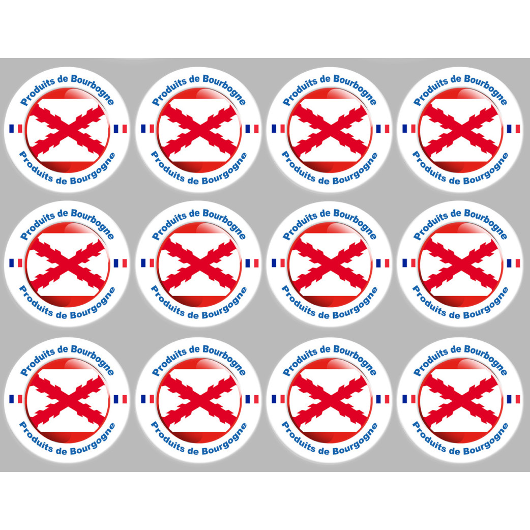Produits bourguignon - 12fois 5cm - Sticker/autocollant