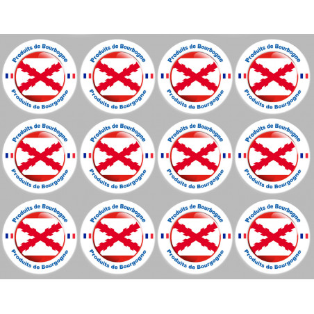 Produits bourguignon - 12fois 5cm - Sticker/autocollant