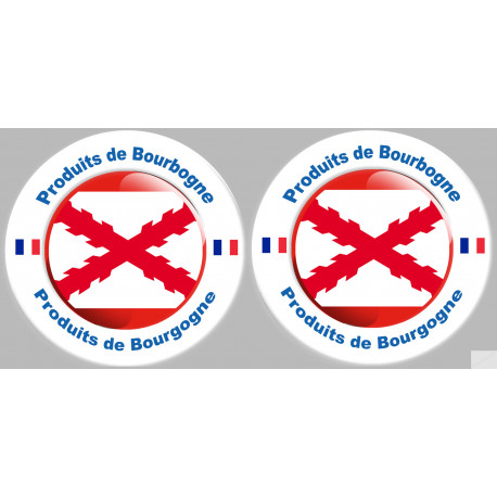 Série Produits de la Bourgogne (2 fois 10x10cm) - Sticker/autocollant