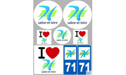 Saône et Loire (8 autocollants variés) - Sticker/autocollant