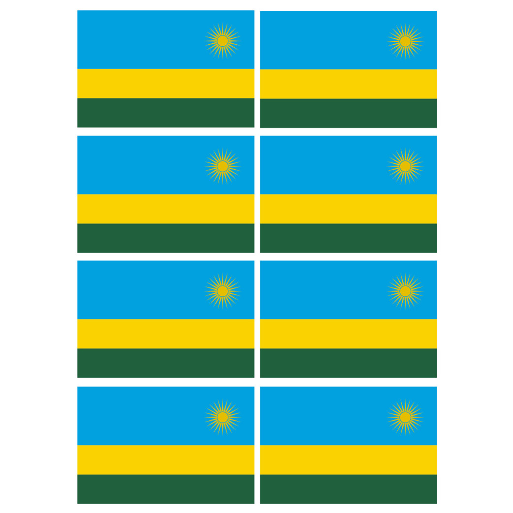 Drapeau Rwanda (8 fois 9.5x6.3cm) - Sticker/autocollant
