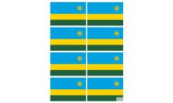 Drapeau Rwanda (8 fois 9.5x6.3cm) - Sticker/autocollant