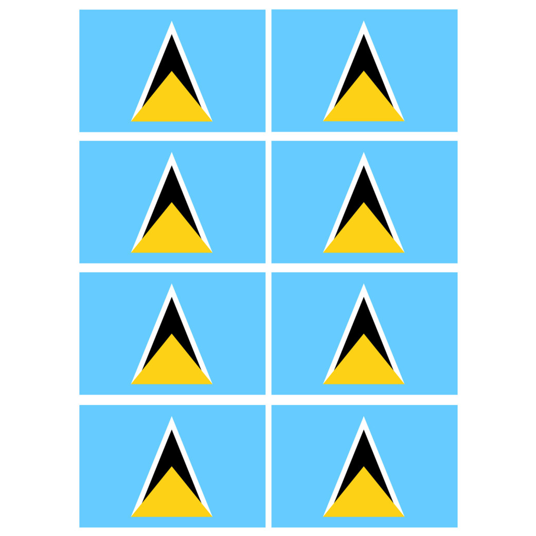 Drapeau Sainte-Lucie (8 fois 9.5x6.3cm) - Sticker/autocollant