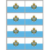 Drapeau Saint-Marin (8 fois 9.5x6.3cm) - Sticker/autocollant