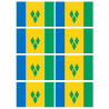 Saint-Vincent-et-les-Grenadines (8 fois 9.5x6.3cm) - Sticker/autocollant