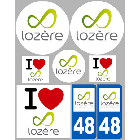 Lozère (8 autocollants variés) - Sticker/autocollant