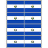 Drapeau Salvador (8 fois 9.5x6.3cm) - Sticker/autocollant