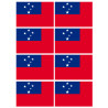 Drapeau Samoa (8 fois 9.5x6.3cm) - Sticker/autocollant
