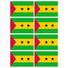 Drapeau Sao Tomé-et-Principe (8 fois 9.5x6.3cm) - Sticker/autocollant