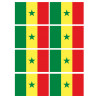 Drapeau Sénégal (8 fois 9.5x6.3cm) - Sticker/autocollant
