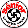 Conductrice Sénior Basque noir (15x15cm) - Sticker/autocollant
