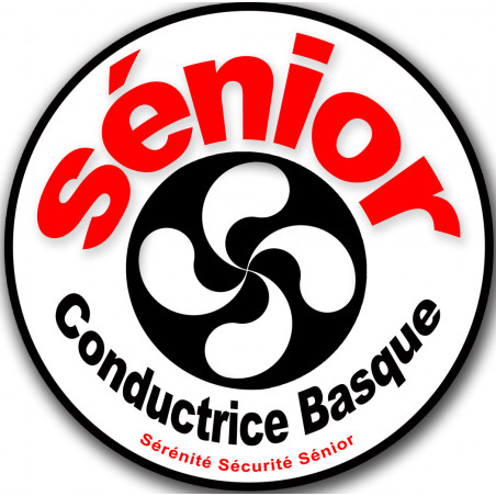 Conductrice Sénior Basque noir (10x10cm) - Sticker/autocollant