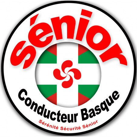 Conducteur Sénior drapeau Basque (15x15cm) - Sticker/autocollant