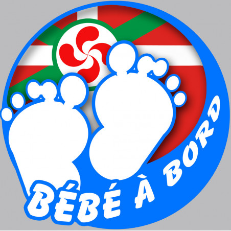 bébé à bord gars basque (15x15cm) - Sticker/autocollant