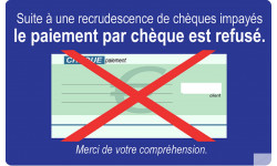 Paiement par Chèques refusés - 10x6cm - Sticker/autocollant