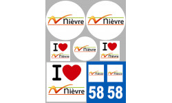 Nièvre (8 autocollants variés) - Sticker/autocollant