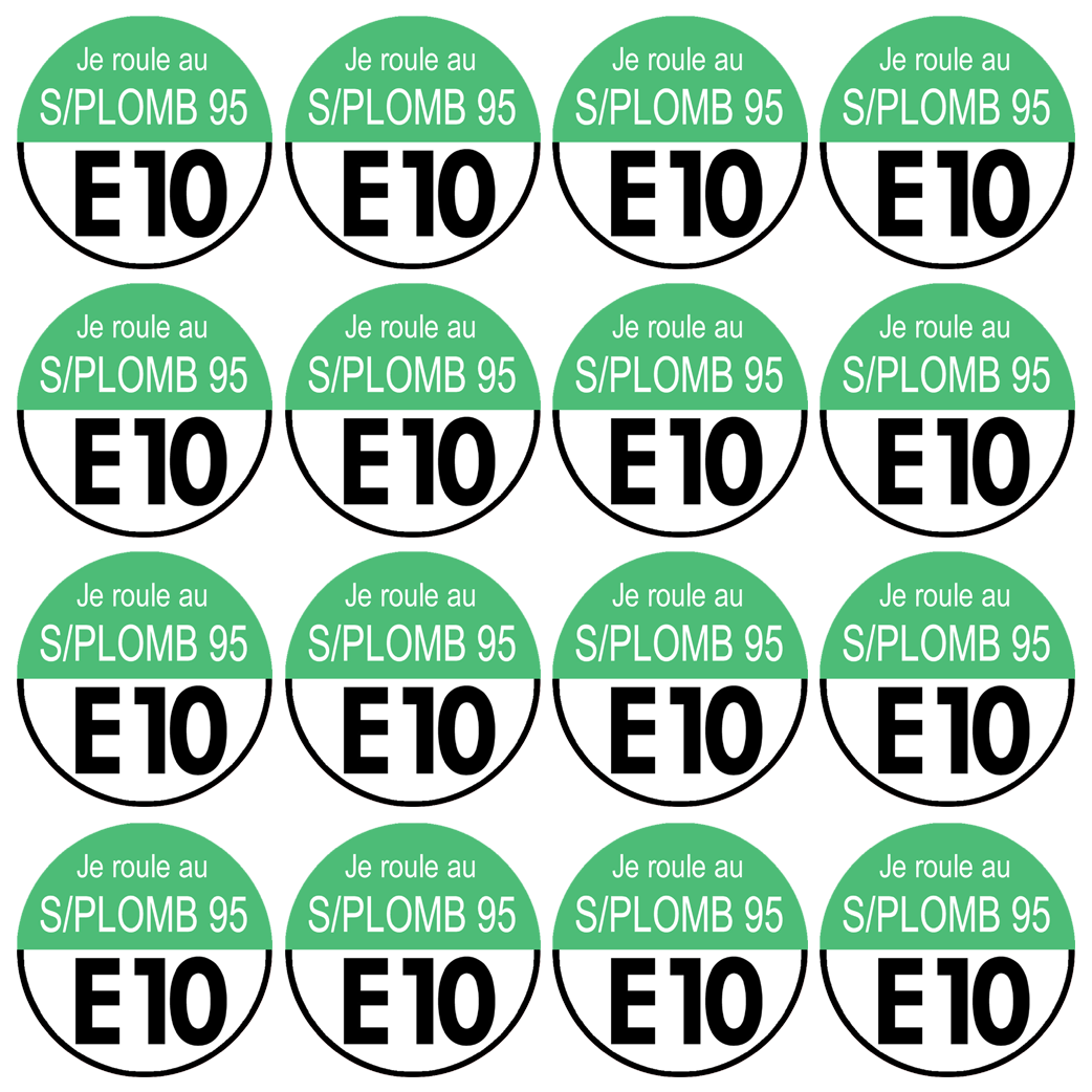 sans plomb 95 égal E10  (12fois 5x5cm) - Sticker/autocollant