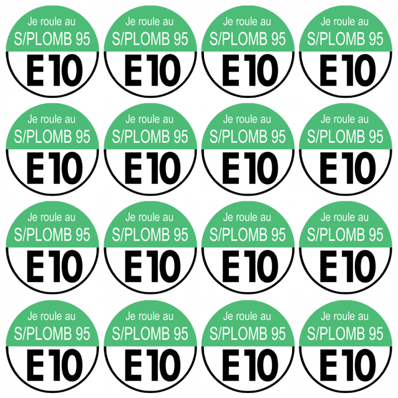 sans plomb 95 égal E10  (12fois 5x5cm) - Sticker/autocollant