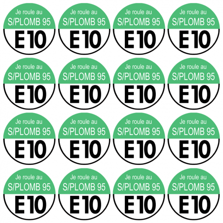 sans plomb 95 égal E10  (12fois 5x5cm) - Sticker/autocollant