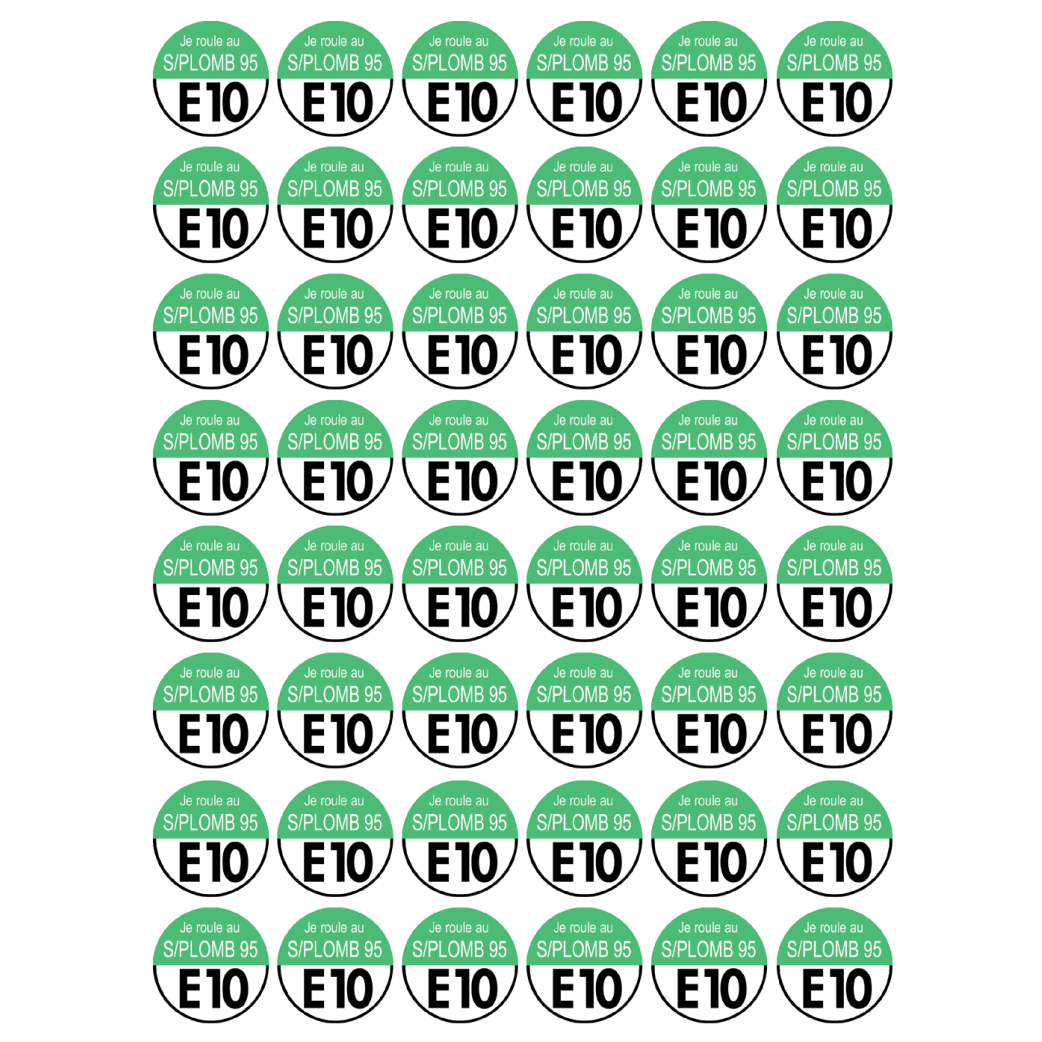 sans plomb 95 égal E10 (48fois 2.5x2.5cm) - Sticker/autocollant